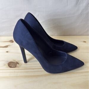 Women’s Navy Blue Pointed Toe Stiletto Heels 8M Classic Elegant Pumps